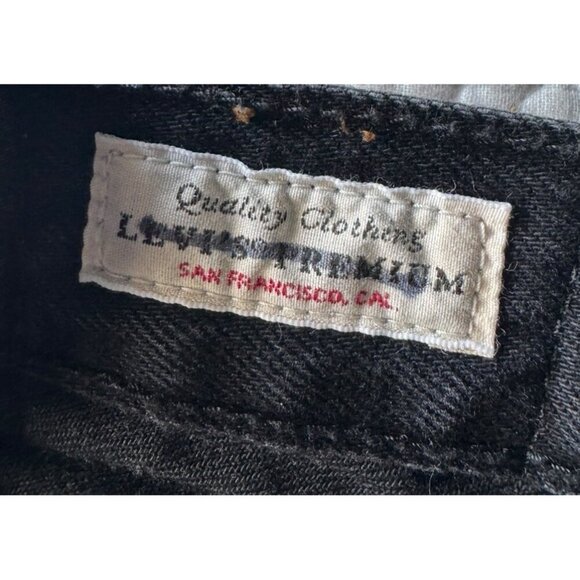 Levi's Premium Womens Sz 31 High Loose Flare Leg Trainwreck Black Denim Jeans - Picture 6 of 12